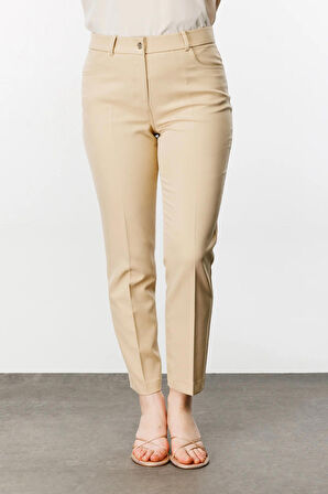 Ekol Kadın Cepli Dar Paça Pantolon 3060 Bej