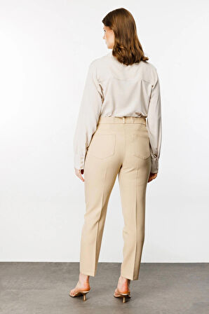 Ekol Kadın Cepli Dar Paça Pantolon 3060 Bej