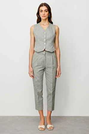 Ekol Kadın Yüksel Bel Yandan Cepli Pantolon 4068 Oliv