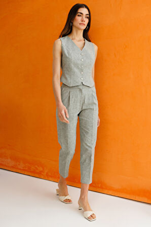 Ekol Kadın Yüksel Bel Yandan Cepli Pantolon 4068 Oliv