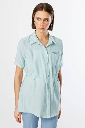 Kısa Kol Düğmeli Bluz Ekol