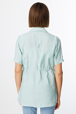 Kısa Kol Düğmeli Bluz Ekol