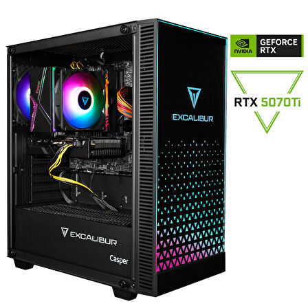 Casper Excalibur E65H.144F-BFP0X-0HE Intel Core i5-14400F 16GB RAM 1TB SSD Nvidia GeForce RTX 5070TI Freedos