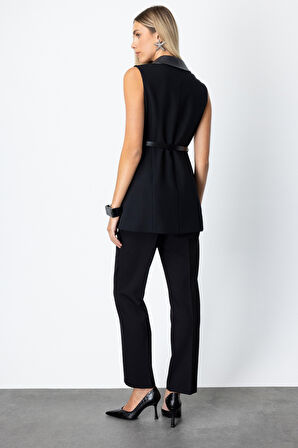 Ekol Kadın Yüksek Bel Boru Paça Pantolon 5091 Siyah