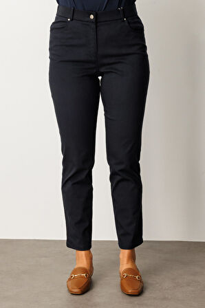 Ekol Kadın Büyük Beden Dar Paça Pantolon 1063 Lacivert