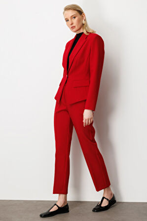 Ekol Kadın Kapak Cepli Vatkalı Ceket 5021 Kırmızı