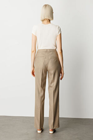 Ekol Kadın Cepsiz Boru Paça Pantolon 5051 Gold