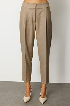 Ekol Kadın Yüksek Bel Dar Paça Pantolon 5055 Gold