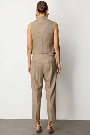 Ekol Kadın Yüksek Bel Dar Paça Pantolon 5055 Gold