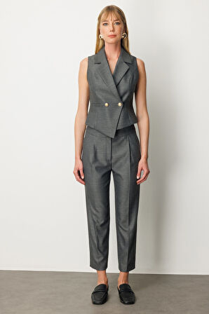 Ekol Kadın Yüksek Bel Dar Paça Pantolon 5055 Antrasit