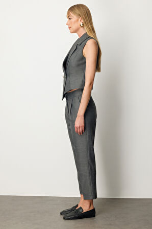 Ekol Kadın Yüksek Bel Dar Paça Pantolon 5055 Antrasit