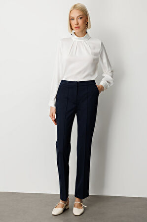 Ekol Kadın Düşük Bel Boru Paça Pantolon 5143 Lacivert