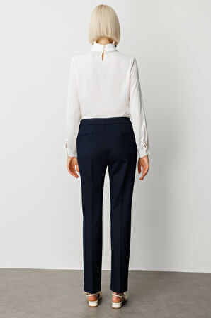 Ekol Kadın Düşük Bel Boru Paça Pantolon 5143 Lacivert