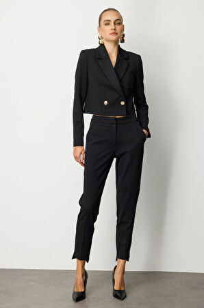 Ekol Kadın Beli Lastikli Dar Paça Pantolon 5031 Siyah