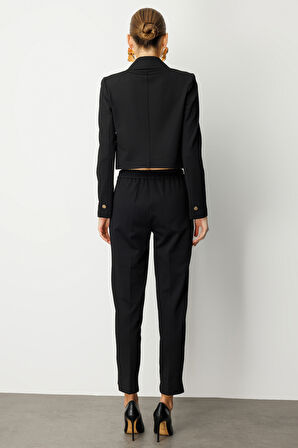 Ekol Kadın Beli Lastikli Dar Paça Pantolon 5031 Siyah