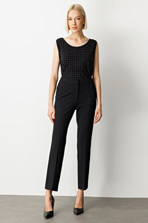 Ekol Kadın Beli Lastikli Bol Paça Pantolon 5035 Siyah