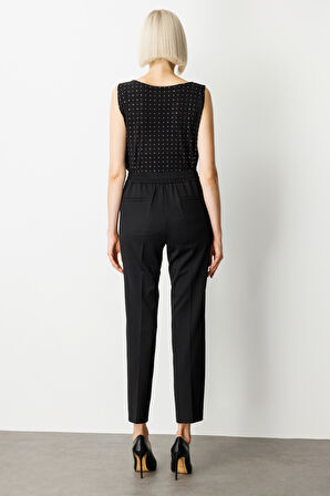 Ekol Kadın Beli Lastikli Bol Paça Pantolon 5035 Siyah