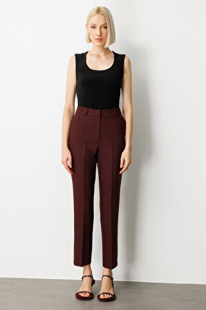 Ekol Kadın Yan Cepli Boru Paça Pantolon 5015 Bordo