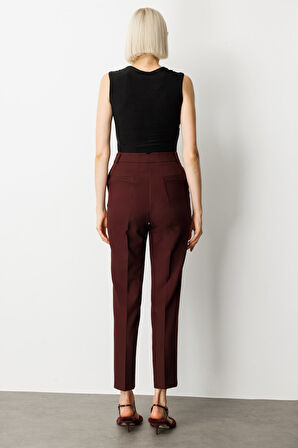 Ekol Kadın Yan Cepli Boru Paça Pantolon 5015 Bordo