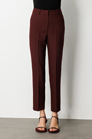 Ekol Kadın Yan Cepli Boru Paça Pantolon 5015 Bordo