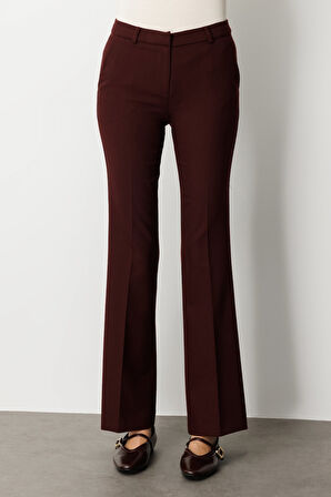 Ekol Kadın İspanyol Paça Yan Cepli Pantolon 5011 Bordo