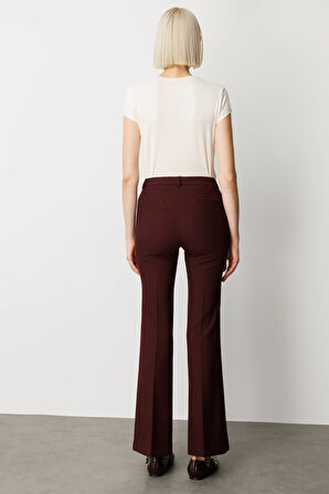 Ekol Kadın İspanyol Paça Yan Cepli Pantolon 5011 Bordo