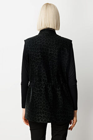 Ekol Kadın Peluş Astarlı Kapak Cepli Yelek 8503 Black