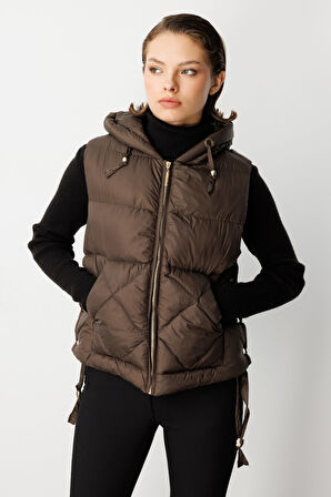 Ekol Kadın Kapüşonlu Şişme Yelek 8581 Haki