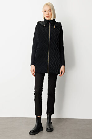 Ekol Kadın Aksesuar Detaylı Şişme Yelek 8583 Siyah