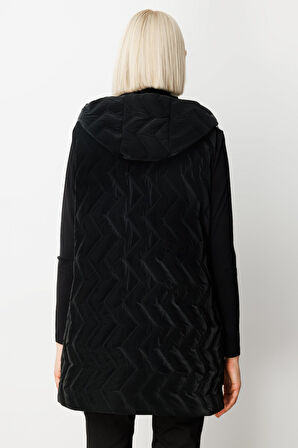 Ekol Kadın Aksesuar Detaylı Şişme Yelek 8583 Siyah