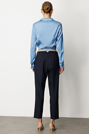 Ekol Kadın Beli Kalın Lastikli Dar Paça Pantolon 1109 Lacivert