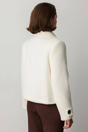 Ekol Kadın Kolu Apoletli Kapak Cepli Mont 6111 Ekru