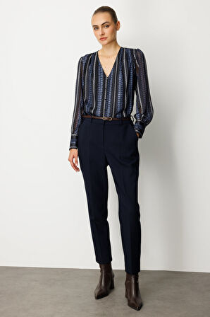 Beli Kemerli Dar Paça Pantolon 