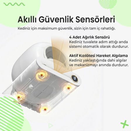 Haustier MSP-01 Akıllı Otomatik Kedi Tuvaleti, Tuya App-Wifi Uzaktan Kontrol, 65LT Hazne, 9lt Çöp Haznesi- İyonizer Koku Giderici, Ağırlık Sensörlü