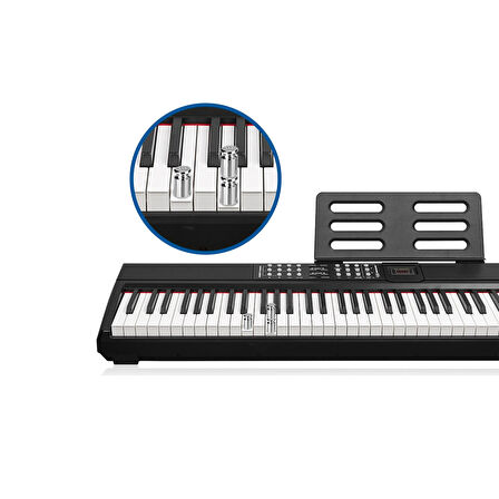 Jwin Sapphire SDP-112 Çekiç Aksiyonlu 88 Tuşlu Dijital Piyano Kulaklık Taşıma Çantası Hediyeli