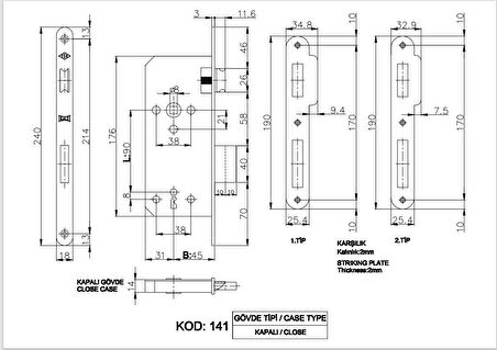 Kale 141R 45mm Oval Geniş Kulaklı Karşılık 