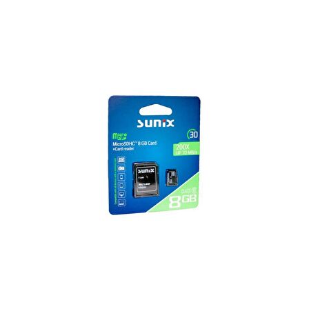 Sunix 200X Up To MB/s Class 10 MicroSHDC 8 GB Hafıza Kartı 