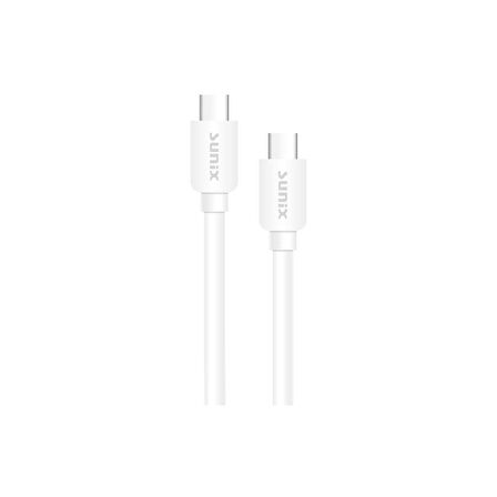 Sunix 2.1A Type-C / Type-C Şarj ve Data Kablosu 1m Beyaz SC-54
