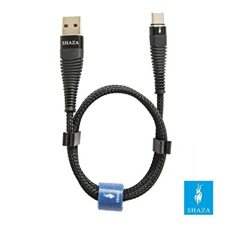 SHAZA USB TYPE-C PD 5A 100W Örgülü Hızlı Şarj ve Data Kablosu 2 Metre