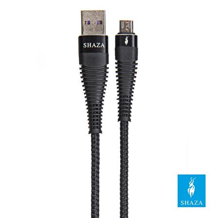 SHAZA USB MİCRO 5A 100W Örgülü Hızlı Şarj ve Data Kablosu 3 Metre