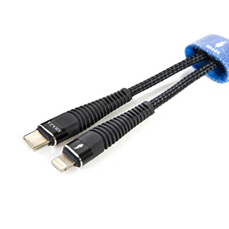 SHAZA Apple iPhone Lightning To TYPE-C PD 5A 100W Örgülü Hızlı Şarj ve Data Kablosu 3 Metre