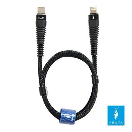 SHAZA Apple iPhone Lightning To TYPE-C PD 5A 100W Örgülü Hızlı Şarj ve Data Kablosu 3 Metre
