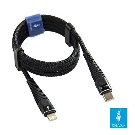 SHAZA Apple iPhone Lightning To TYPE-C PD 5A 100W Örgülü Hızlı Şarj ve Data Kablosu 3 Metre