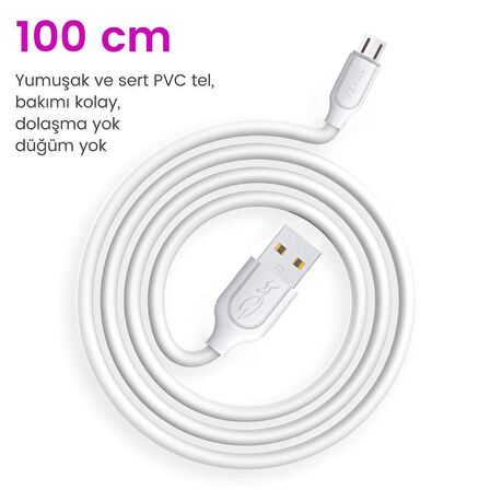 Shaza USB Type-C 2.4A Hızlı Şarj ve Data Kablosu 1M
