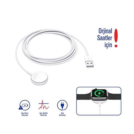 Sunix USB-A Manyetik Saat Şarj Kablosu 1 Metre WTH-10