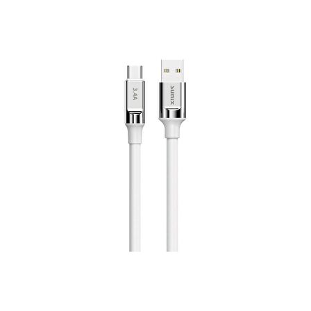 Sunix 3.4A Type-C Şarj ve Data Kablosu Beyaz SC-65