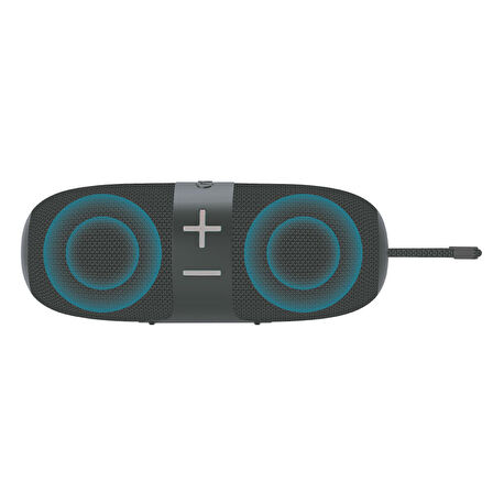 Shaza 16W Ekstra Bass Dahili Mikrofon, Aux, SD Kart, USB Girişli Wireless Hoparlör Gri