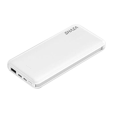 Shaza 4in1 10000 mAh Hızlı Şarj Powerbank Beyaz 