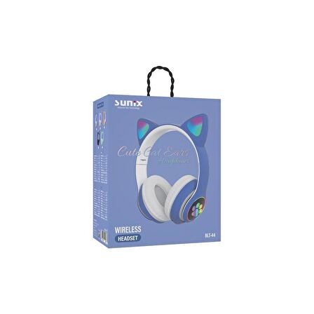 Sunix Wireless 5.0 Stereo Tavşan Kulak Üstü Bluetooth Kulaklık Mor BLT-43