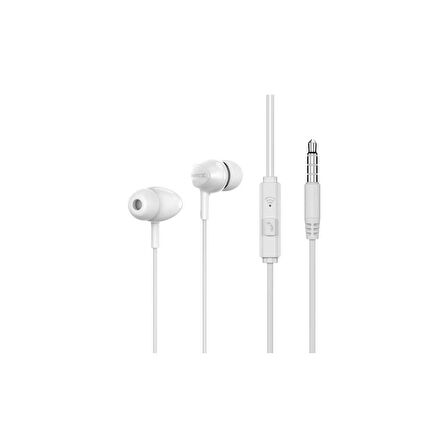 Sunix Stereo Mikrofonlu 3.5mm Kulak İçi Kablolu Kulaklık Beyaz SX-16